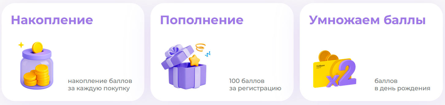 Бонусныен баллы карты Добрая